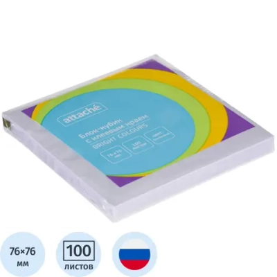 Стикеры Attache Simple 76х76 мм пастельные фиолетовые (1 блок на 100 листов)