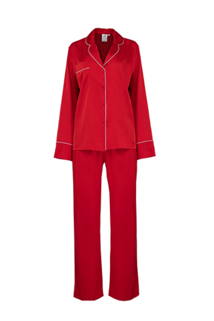 Пижама женская с брюками с контрастным кантом