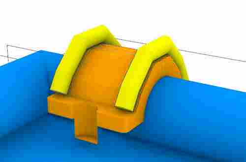 Надувная мини-лестница для бассейна из ПВХ, оранжевый, 3,3*1,7*2,1 м