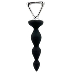 Черная анальная втулка 20,1см Adrien Lastic Silicone Anal Plug Metal Handle Arrow II Size M