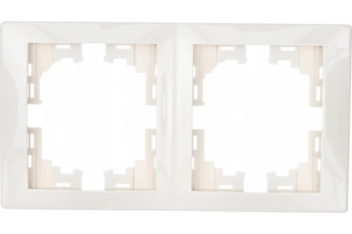 Рамка 2-ая LEZARD Мира вертикальная б/вставок крем