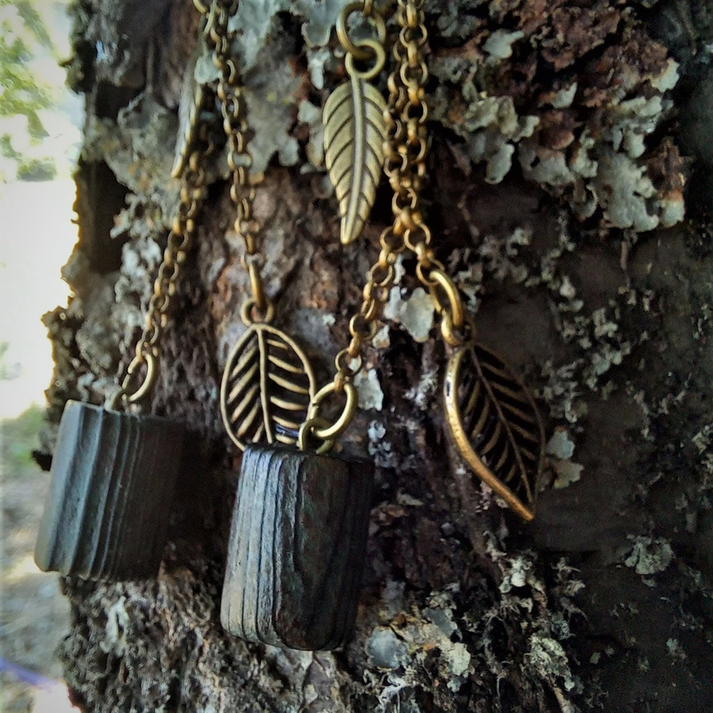 Серьги ВЕСНА, цепочные, лиственница