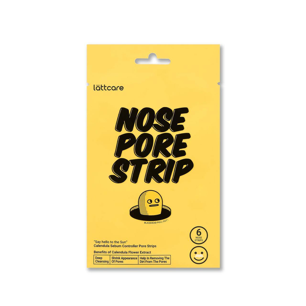 LATTCARE Очищающие полоски для носа с экстрактом календулы, 1 уп*6 шт