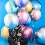 Шар (18"/46 см) Розовый, хром 1 шт.