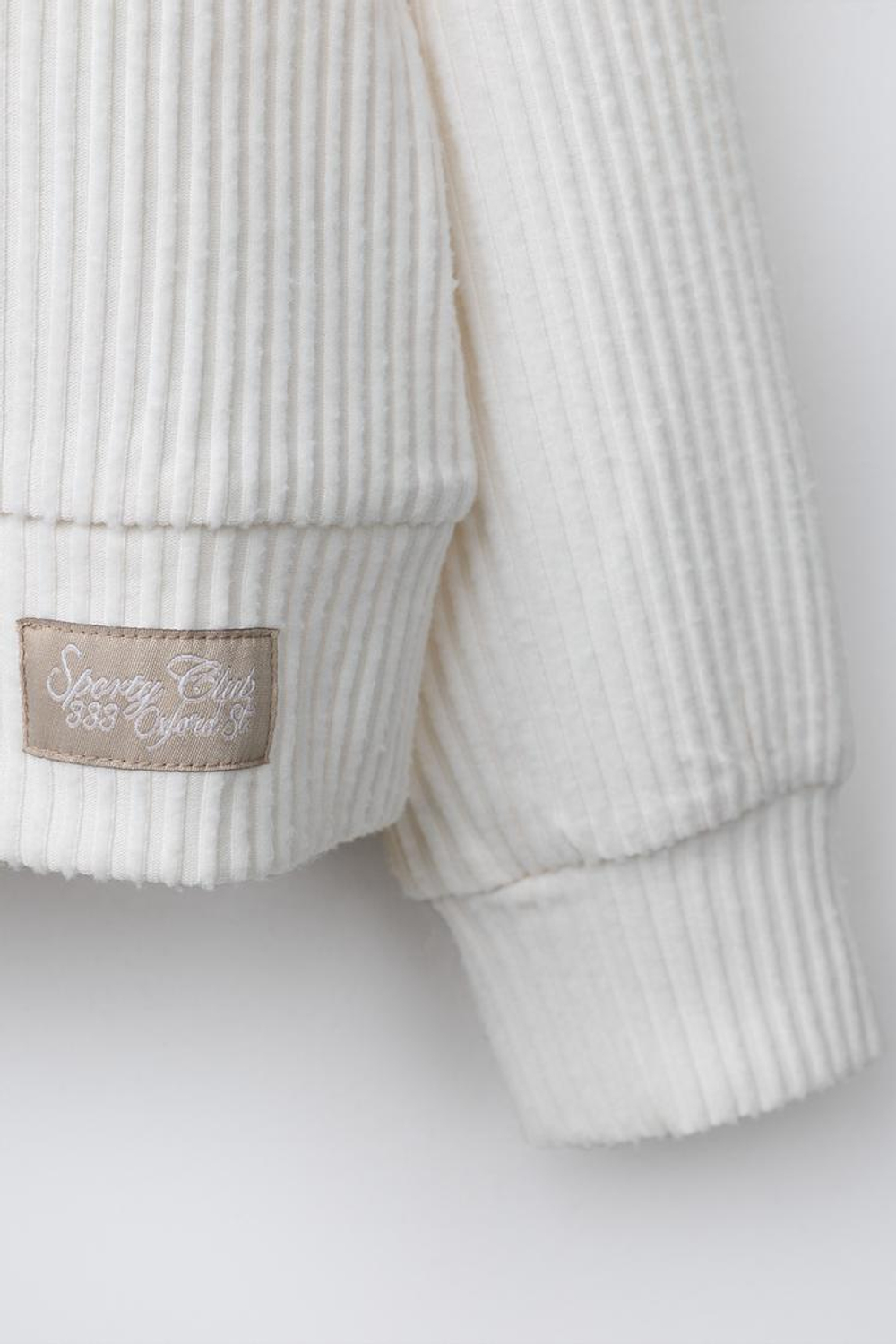 ZARA ХУДИ В РУБЧИК ИЗ МЯГКОЙ ТКАНИ, ЭКРЮ