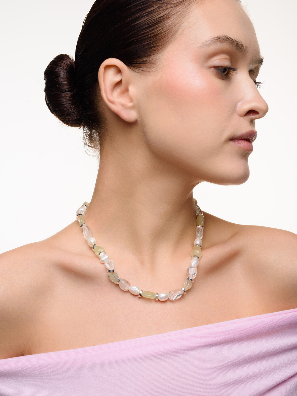 Колье "Rock crystal" Silver