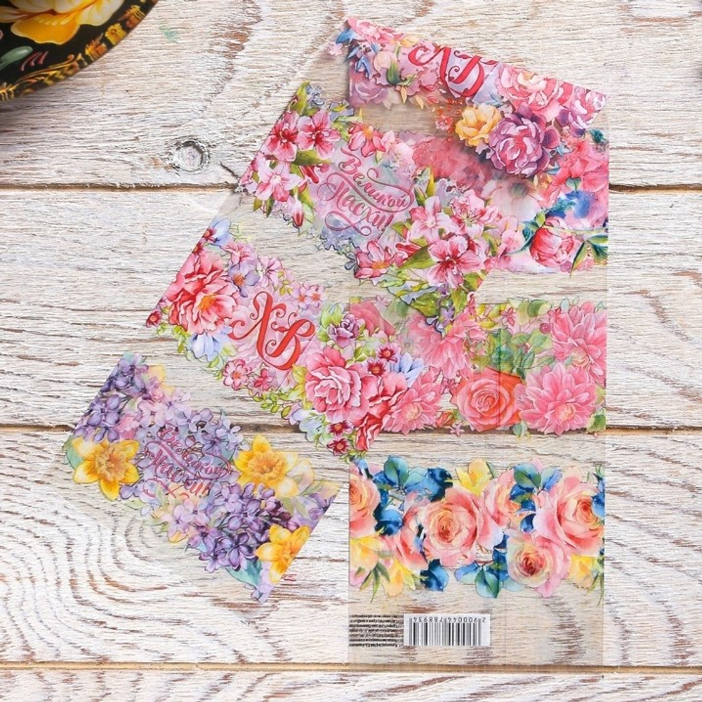 Термонаклейки на 7 яиц Цветы на пасху