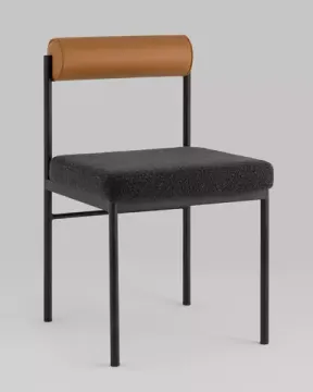 Стул Torn с мягким сиденьем темно-серый букле