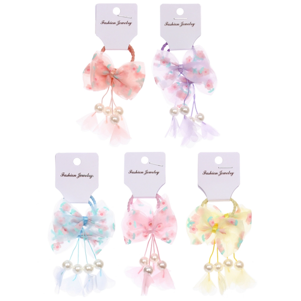 Резинки для волос детские 2шт «КОНФЕТКИ», жемчужинки, микс 5 цветов, d-3см