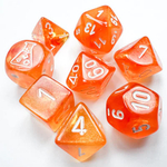 Chessex 7-dice set Boreal Blood Orang/white Luminary