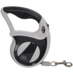 Поводок-рулетка для малых и средних пород «МОЙ БРО», прорезиненная ручка, АВС пластик, антикоразийный карабин, цвет чёрный, 3м, нагрузка до 15кг