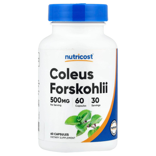Nutricost, колеус форсколии (Coleus forskohlii), 60 капсул (250 мг в 1 капсуле)