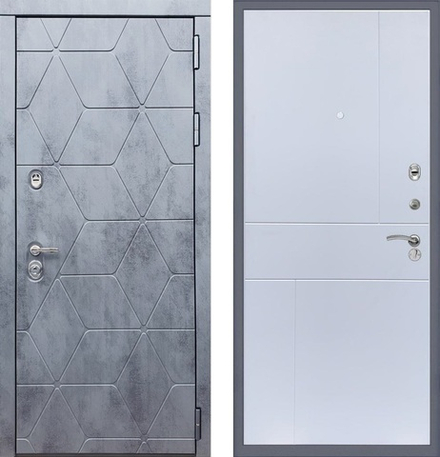 Входная металлическая дверь Рекс 28 Бетон темный / ФЛ-290 Силк сноу (белый, матовый без текстуры)