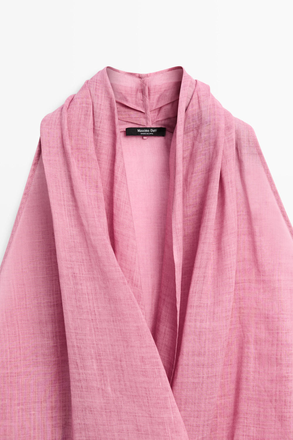 Massimo Dutti Топ с запахом и драпировкой, розовый