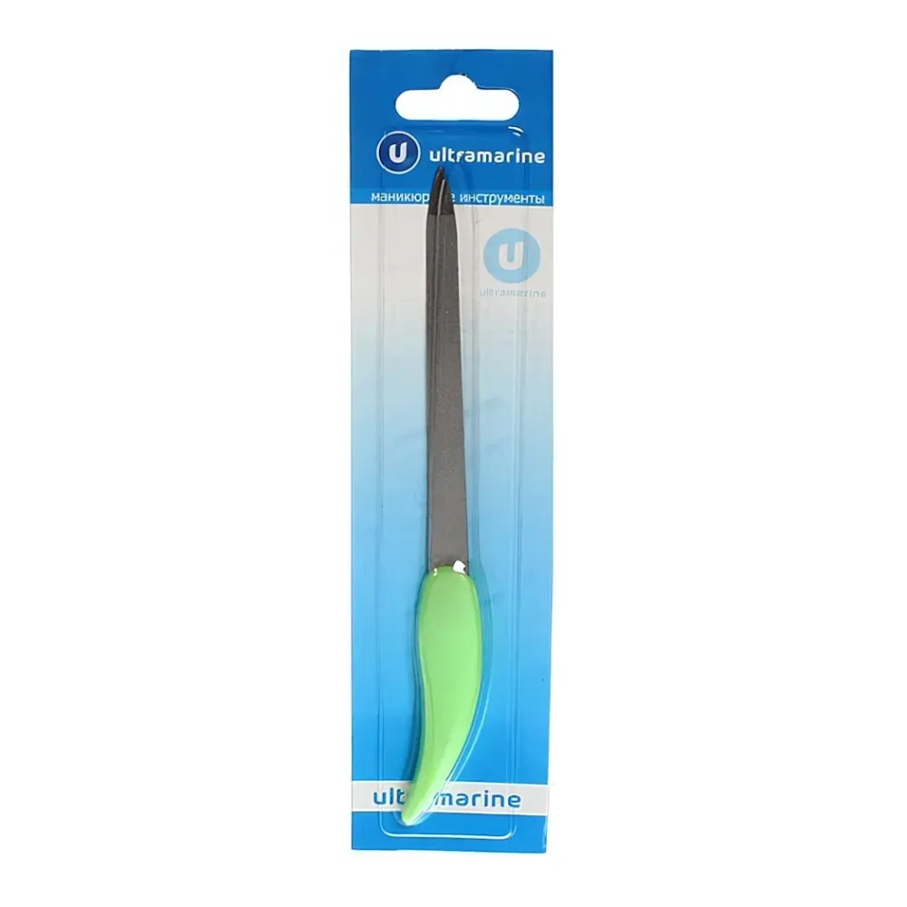 Пилка для ногтей металлическая на блистере «Ультрамарин», цвет ручки микс, цвет пилки серебро,18см