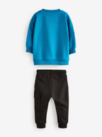 Толстовка и джоггеры в комплекте для мальчика Next N96-313, Черный, Синий