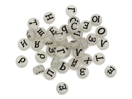 Бусины-буквы 7мм, пластик (100шт)