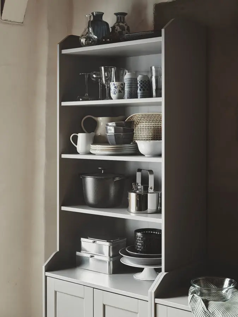 Открытый шкаф - HAUGA IKEA/ХАУГА ИКЕА, 46х70х199 см, серый