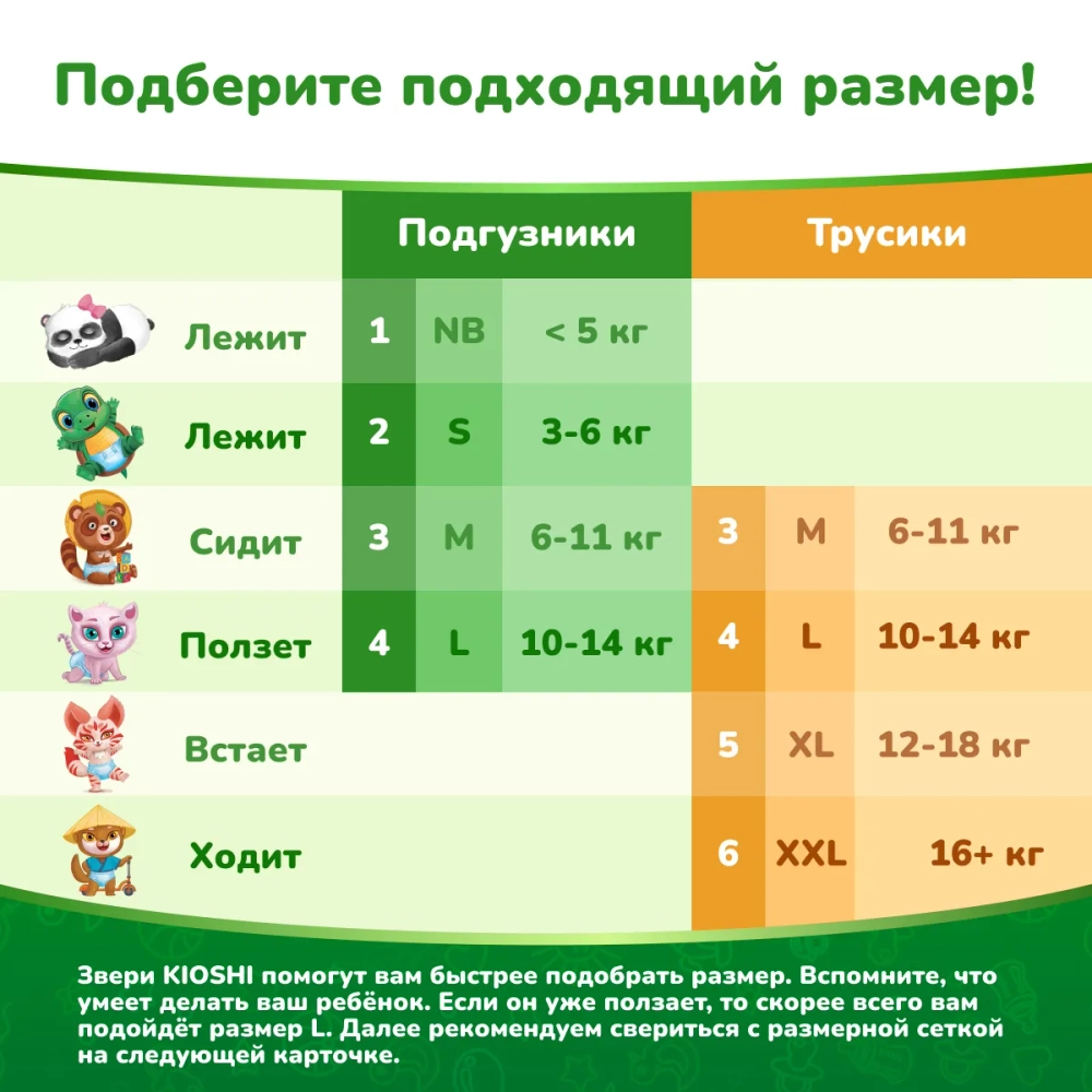 Трусики-подгузники Kioshi L 42шт