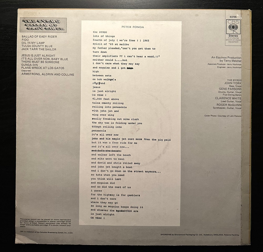 The Byrds - Ballad Of Easy Rider (Англия 1969г.)