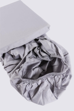 Сатиновая простынь на резинке EcoCotton 120х200 | серая