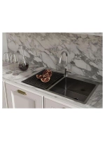 Rivelato Rinox 8050 B2 PVD black Мойка нерж.сталь 2 чаши 800*500*200 мм, монтаж: врезной, материал: нержавеющая сталь, цвет: черный