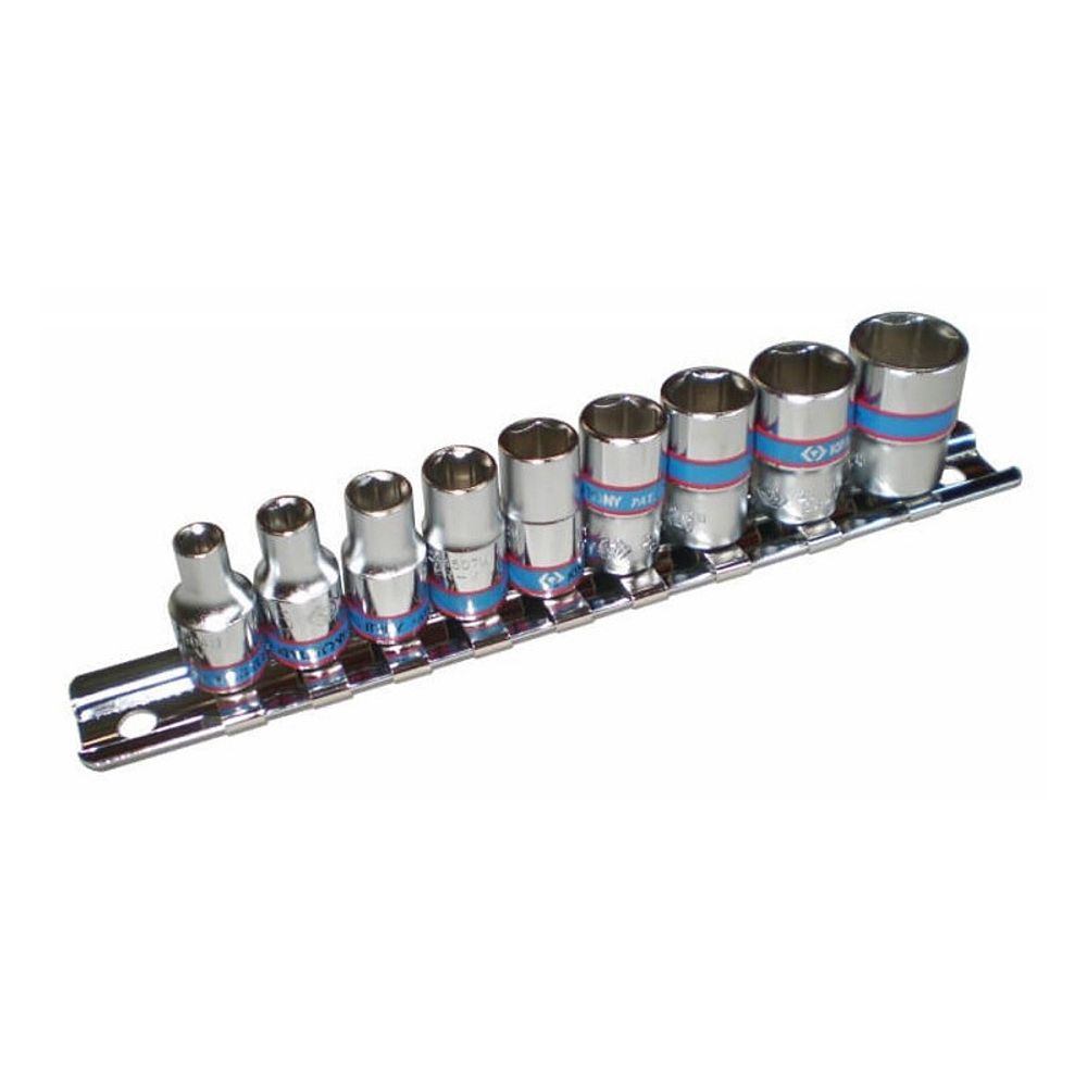 Набор торцевых головок 1/4&amp;quot;, шестигранные, 4-13 мм, 9 предметов KING TONY 2509MR