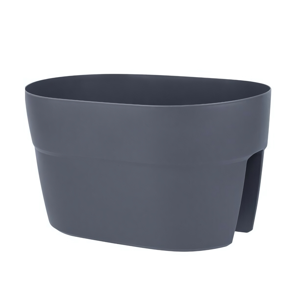 Ящик балконный на перила InGreen Villa de Fiori, двусторонний,40см,12л,фиксаторы,вулканический серый