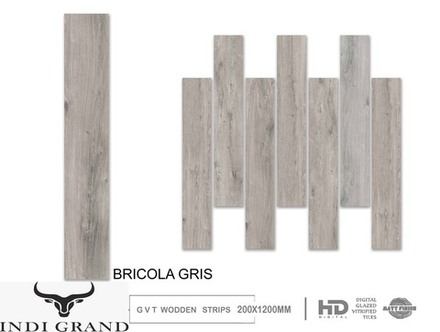 Керамогранит Carving 20x120cm GVT Matt Finish Bricola Gris