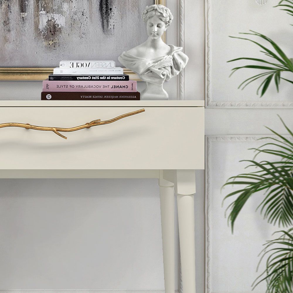 Консоль Арт Колор matte Стайл Голд Кремовый белый матовый