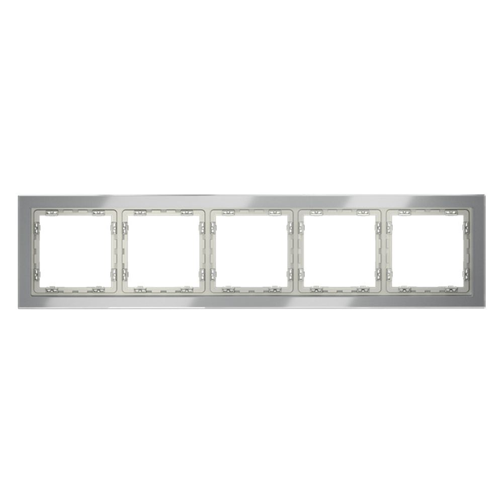 Рамка стеклянная VOLTUM S70 на 5 постов, (сталь, стекло)