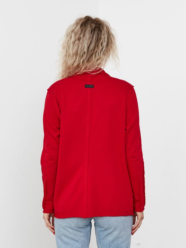 Жакет строчки трикотажный, красный