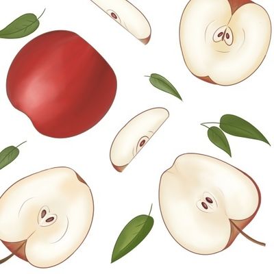 Яблоки на белом фоне