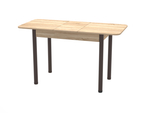 Стол Беседа раздвижной В1, ЛДСП (980*580*300) Дуб Вотан, КРОМКА: дуб вотан / черный/ЛДСП Бодега тем