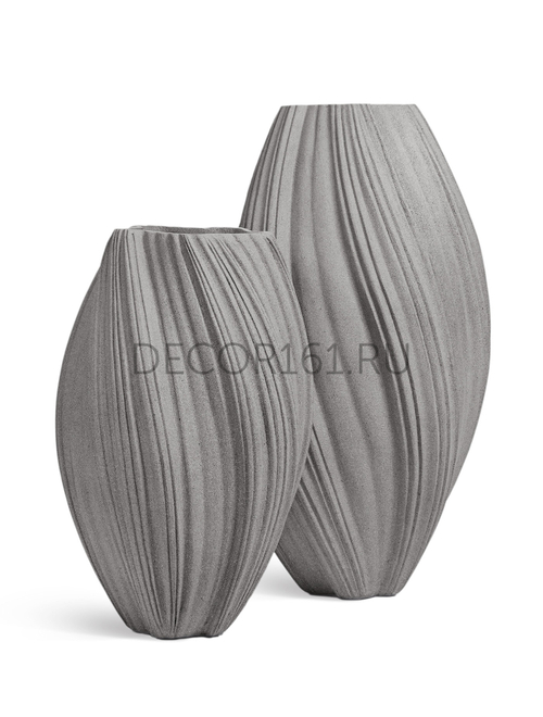 Кашпо-ваза TREEZ Effectory Dune Высокая дизайн-ваза Дымчато-серый песок д-52 см, в-81 см 1/1 41.33-16-23-101-GR-081