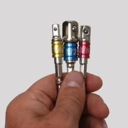 Набор торцевых головок, набор адаптеров для торцевых головок 1/4", 3/8", 1/2", комплект 3 шт