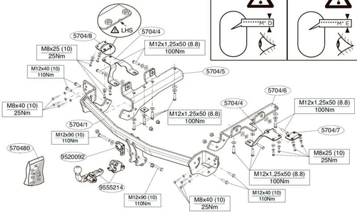 Фаркоп Brink (Thule) 570400 для Toyota RAV4 (2012 - )(паспорт и сертификат в комплекте)(без электрики)