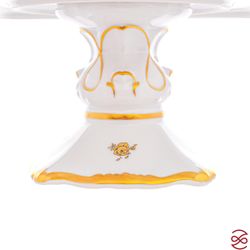 Блюдо квадратное на ножке Queen's Crown Золотая роза 32*32 см