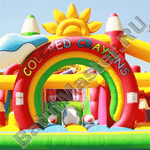 Надувная полоса препятствий "Коробка с карандашами"