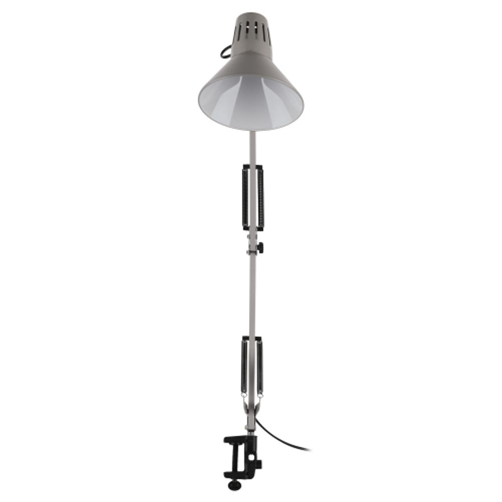Настольный светильник ЭРА N-121-E27-40W-GY Е27 на струбцине серый | Настольные светильники под лампу