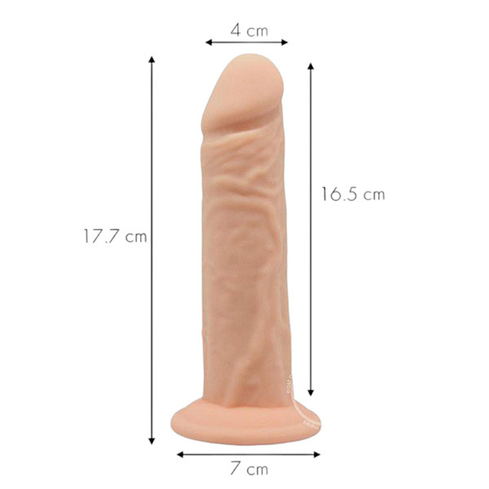 Телесный фаллоимитатор 17,7см на присоске SilexD Premium Silicone Dildo 7" Model 4
