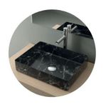 Раковина накладная прямоугольная 470x360x110 мм QTRO47 23584 мрамор чёрный