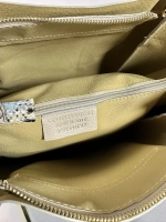 Женская желто-голубая сумка из натуральной кожи с тиснением питон