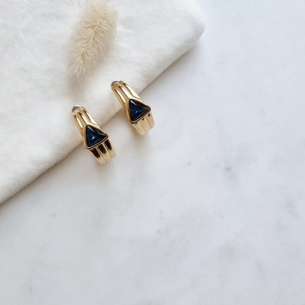 Серьги Swarovski с синими кристаллами