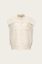 ЖИЛЕТ ИЗ ТВИДА С ЛЮРЕКСНОЙ НИТЬЮ