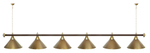 Лампа STARTBILLIARDS 6 пл. (плафоны зеленые,штанга зеленая,фурнитура золото)