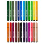 Фломастеры в пластиковом кейсе трехгранные утолщенные УЛЬТРАСМЫВАЕМЫЕ, BRAUBERG KIDS, 24 цвета, 152192