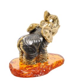 AM-1864 Фигурка «Слон Доминикана» (латунь, янтарь)