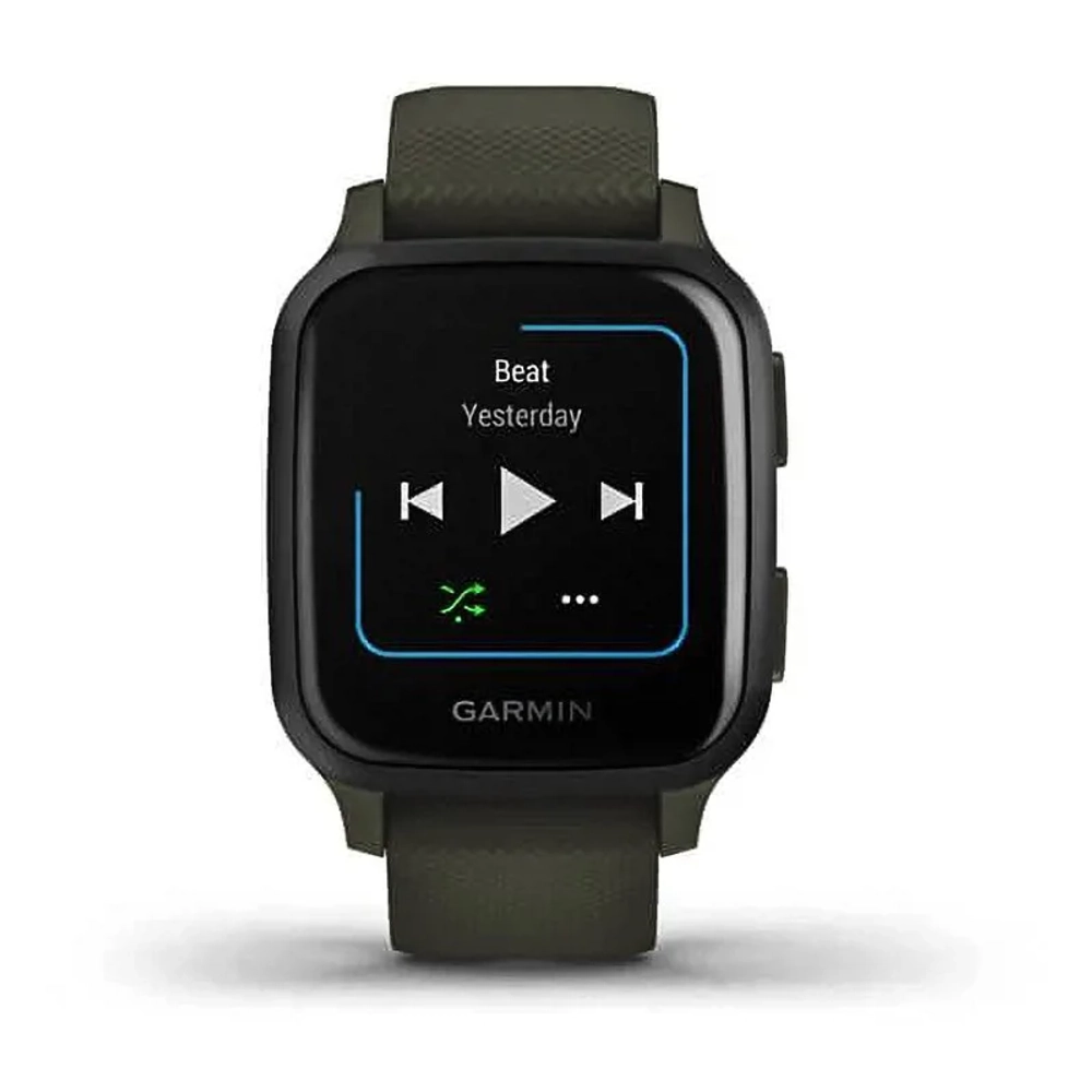 Смарт-часы Garmin Venu Sq Music Edition темно-зеленый с серым алюминиевым безелем 010-02426-13
