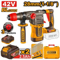 Аккумуляторный перфоратор BL 42В, SDS Plus, 4,5Дж 2хАКБ и ЗУ кейс INGCO CRHLI422882 INDUSTRIAL